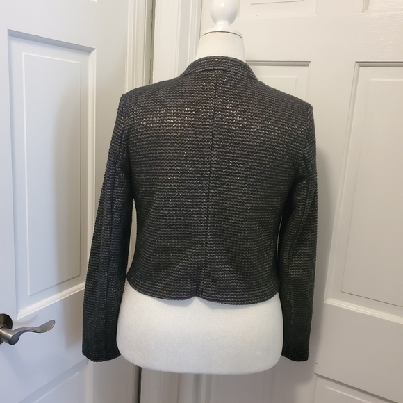 EC C. WONDER Crop Style Gold Metallic Blazer Size Medium, Classic - Picture 4 of 12
